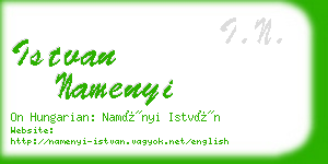 istvan namenyi business card